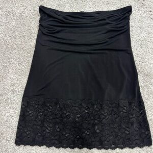 Elegant Black Lace Trim strapless top